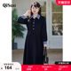 Qiyi winter dress new large size fat sister shows thin dress long plaid shirt collapsed waist grinding hair A -line skirt