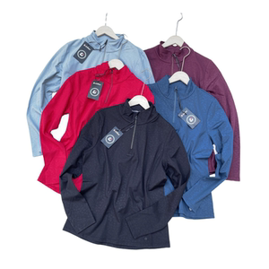 Semi -zipper fitness men and women long -sleeved professional running speed dry large size sports top yoga clothes T -shirt outdoor training T
