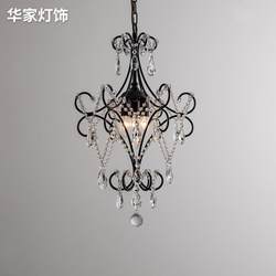 French Light Luxury Restaurant Chandelier, Bar Counter Lamp, American Simple Black Pastoral Bedroom Chandelier, Cloakroom Crystal Chandelier