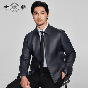 
Snow Leopard 2025 new style deer leather simple light luxury genuine leather leather jacket business casual men's leather jacket