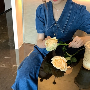 郑百万小个子衣橱  薄款牛仔连衣裙