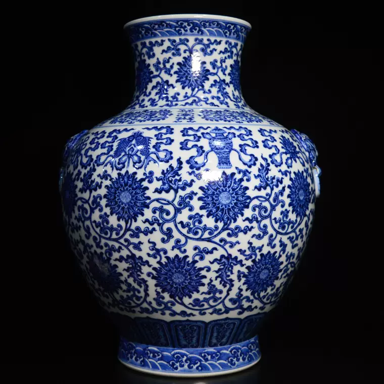 中国 古美術 清時代 斗彩天球特大花瓶 【大清雍正年製】在銘y115 中国