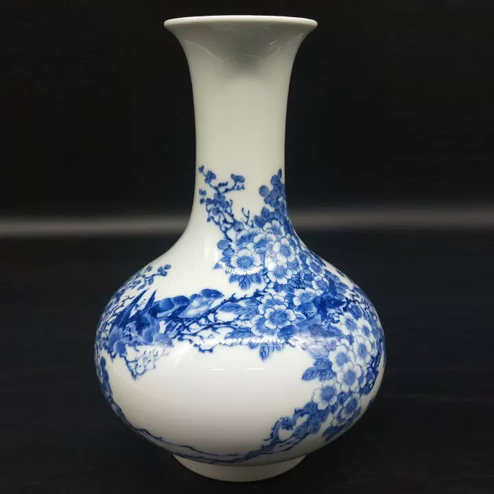 清乾隆青花斗彩海水龙纹天球瓶柴窑青花五龙天球瓶