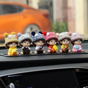 
Car ornaments cartoon hat doll center console doll cute internet celebrity in car creative decompression