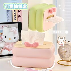 Ins-Style Tissue Box Desktop Tissue Holder Office Desk Essentials Dopamine Tissue Box Decoration Room Decor