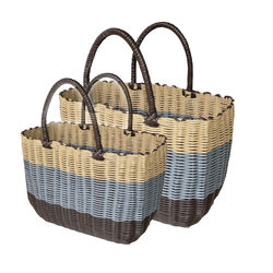 Large-Capacity Vegetable Basket Woven Bag Kitchen Household Large Plastic Tote Storage Shopping Bath Basket Pet Basket