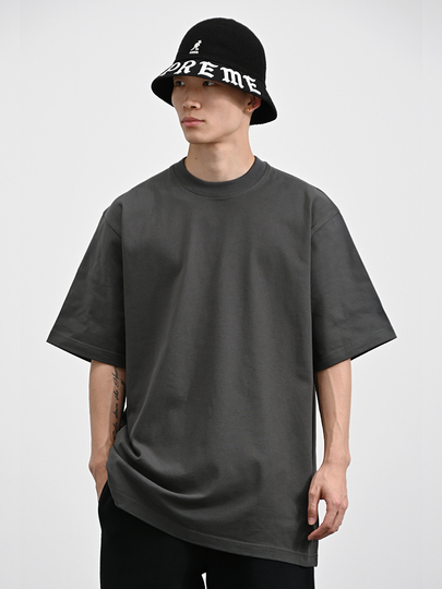 【SATIIIZ】Kio Pigment Oversized Short-Sleeved Shirt Bbigkids Heavyweight Cotton T-Shirt - Hip Hop Street Dance Tee