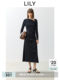 LILY new women's off-shoulder collar slim and slightly pleated slim long-sleeved dress for women