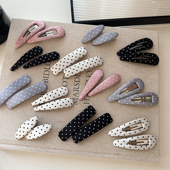 
French retro polka dot bb clip ins versatile bang clip