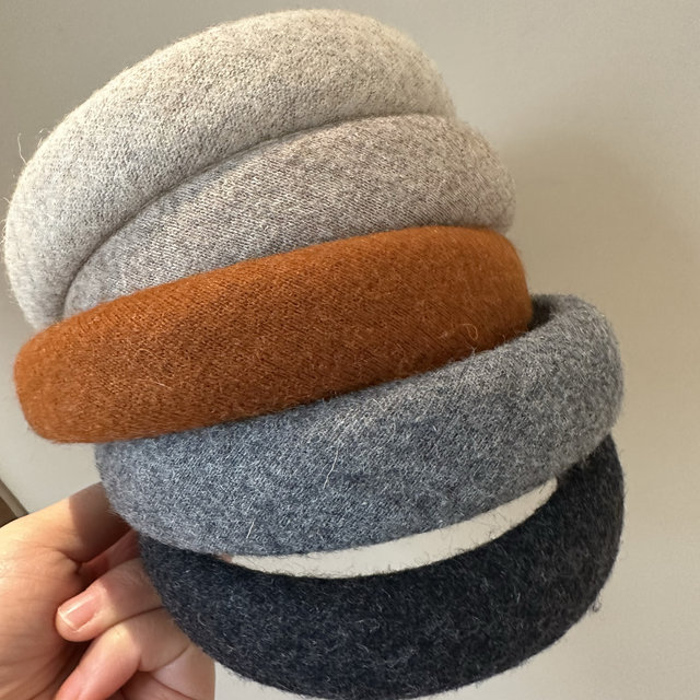 Autumn and winter new retro Korean woolen high skull wide-brimmed headband versatile simple going out headband hairpin hairpin