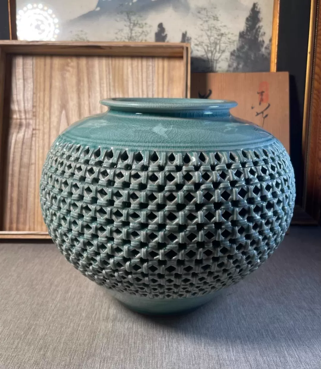 日本高丽青瓷扶林窑又玄李奇休陶罐茶罐茶叶罐摆设糖罐储物罐