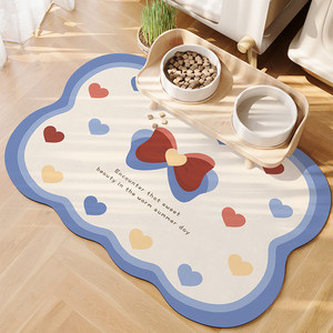 Cute cartoon pet absorbing meal pad, laundry -free dried dog and cat universal feeding and breeding special ground cushion
