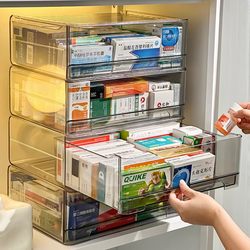 Transparent Medicine Box, Medicine Storage Box, Drawer-Type Medicine Storage Cabinet, Household Large-Capacity Medicine Box, Large Family Size