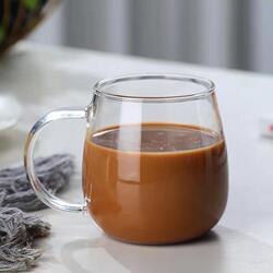 Large 500ml Green Tea Cup, Mushroom Cup, Household Glass Water Cup, Juice Cup, Milk Cup, Heat-Resistant High Borosilicate Tea Cup