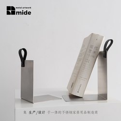Mide Stainless Steel Bookends Record Magazine Storage File Rack Student Desk Divider Creative Metal Soft Decoration