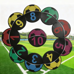 Football digital flat sign disc non-slip floor mat children's training auxiliary teaching aids props training equipment sign mat
