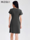 
Miziqi black dress for women short-sleeved 2025 summer new casual versatile slim design A-line mid-length skirt