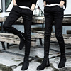 Gurbaks black jeans men,s slim fit summer thin stretch pants casual trendy brand slim trousers