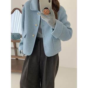 
2026 New Doll Collar Wool Wool Coat Women's Short Age-Reducing Fragrance Style Double-sided Wool Coat Korean Style Western Style