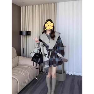 
2025 new winter Korean style double-sided cashmere coat for women, high-end street style short casual loose woolen coat