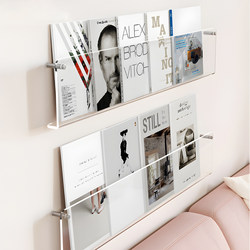 Acrylic Wall-Mounted Transparent Bookshelf Picture Book Rack Magazine Rack Wall Decoration No-Drill Storage Display Rack