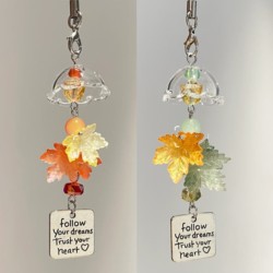 Maple Leaf Ccd Wind Chime Phone Chain Pendant Bag Pen Case Camera Keychain Lanyard Decoration Versatile Simple Gift