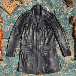 
Export remaining! Coarse textured deer pattern sheepskin leather leather jacket imported from Italy