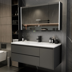 Light Luxury Style Rock Slab Integrated Basin Bathroom Cabinet Combination Washbasin Sink Vanity Bathroom Cabinet