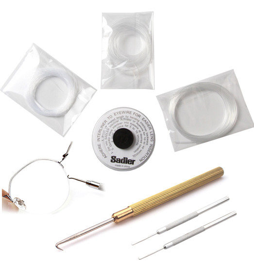 Half -frame glasses rack accessories pull drawing line fish wire fixed lens processing repair repair M pull line drawing