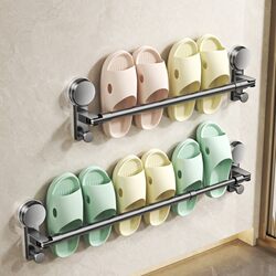 Bathroom Slipper Rack, Toilet Storage Rack, Suction Cup Telescopic Shelf, Wall-Mounted Toilet Organizer, Wall-Mounted Shower Storage Rack
