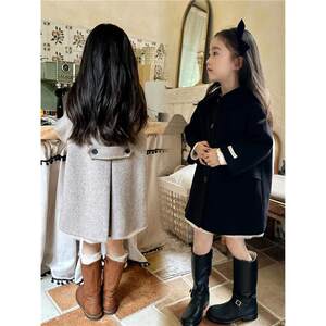 
Children's double-sided cashmere jacket 2025 autumn and winter baby Korean style wool thickened boys and girls wool coat high-end