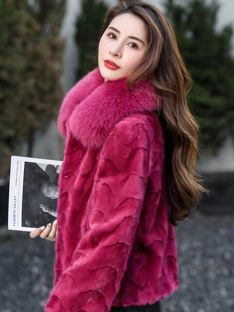 2025 new commuter versatile mink fur coat for women mink fur short fur collar jacket