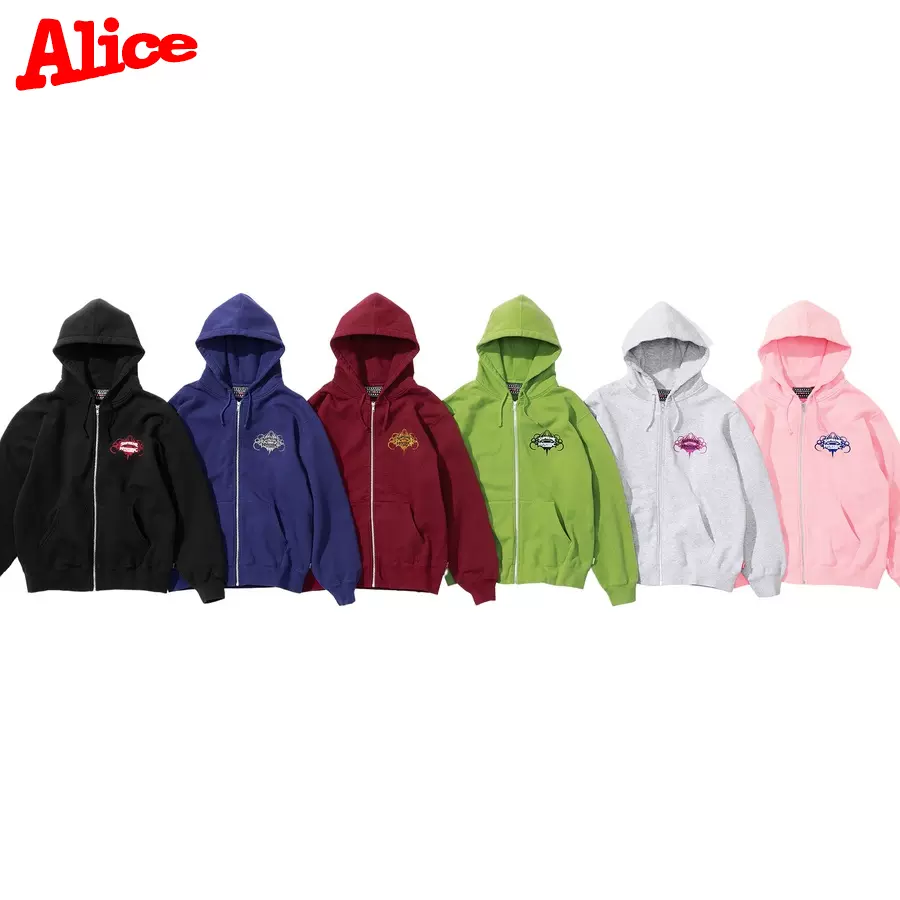 现货Supreme HYSTERIC GLAMOUR Zip Up Hooded 联名拉链帽衫卫衣-Taobao