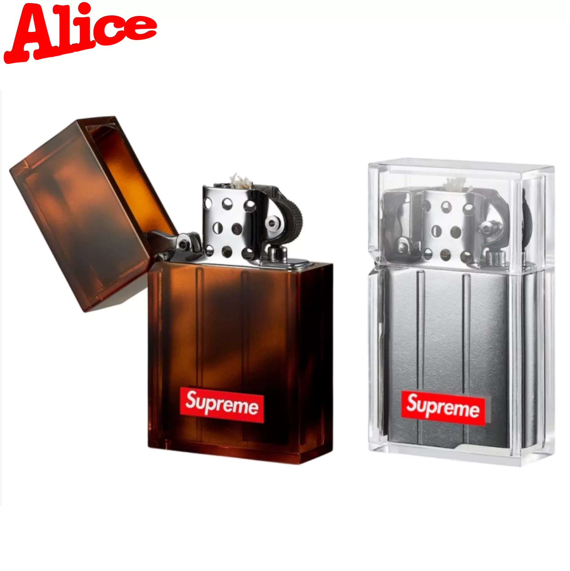 现货Supreme Tsubota Pearl Hard Edge Lighter 联名透明打火机-Taobao