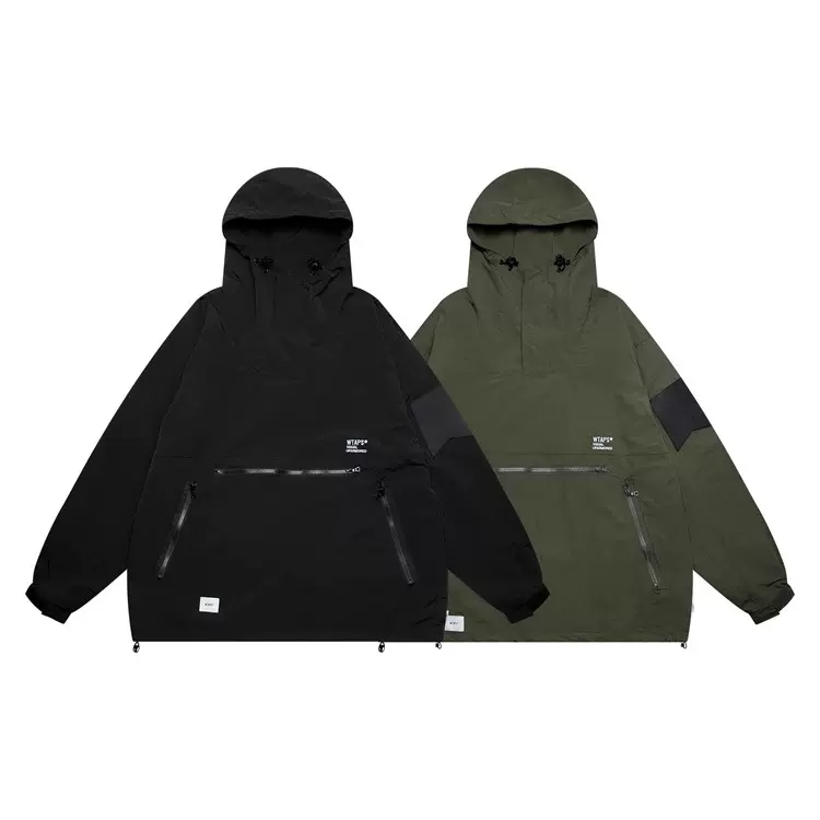 WTAPS SBS/JACKET 22AW 西山彻防风宽松半拉链冲锋衣连帽夹克男-Taobao