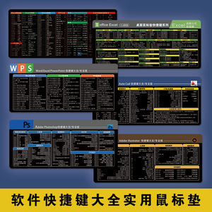 
Software shortcut key text oversized mouse pad edge-locked student computer keyboard desk mat e-sports game anti-slip mat