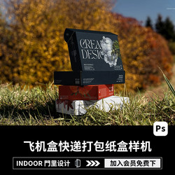 8 Types of Rectangular Airplane-Shaped Boxes for Express Delivery, Packaging Boxes, Design Mockup Materials, and Ps Mockup Material Display Effects