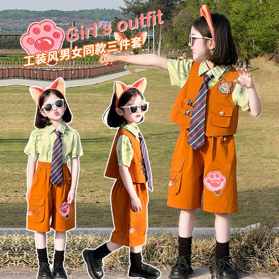 
Boys suit Zootopia Nick Fox costume summer girl rabbit police officer children's cos costume