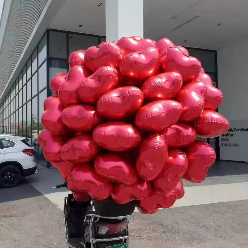 22寸铝膜爱心气球婚庆生日派对装饰心形造型 氦气球飘空气球
