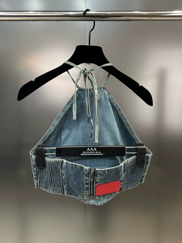 Летний короткий жилет, джинсовый комплект, популярно в интернете