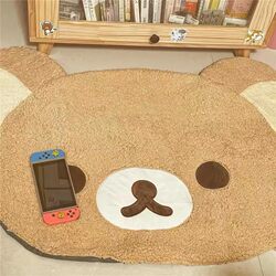 Cute Cartoon Rilakkuma Rug, Rilakkuma Floor Mat, Bedroom Soft Plush Rug, Home Carpet, Bedroom Bedside Rug