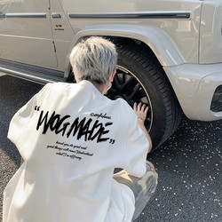 Heavyweight 100% Pure Cotton American High Street Style White Short-Sleeve T-Shirt for Men, Summer Trendy Brand, Loose Fit Student T-Shirt, New Model Top