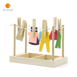 
Montessori Education Montessori Teaching Aids Educational Early Education Toys Children's Concentration Mini Wooden Clothes Rack Teaching Aids