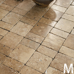 Lime Stone Mosaic Handmade Tiles in Coffee Color with Irregular Edges for Bathroom, Restroom, Guesthouse, Hotel, and Courtyard Flooring