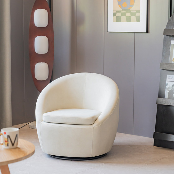 
Fabric single sofa chair rotatable lazy balcony leisure chair living room bedroom makeup chair B&B hotel sofa