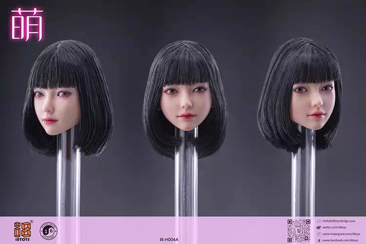i8toys 本物フェイス 小萌 现货i8toys I8-H004 1/6 小萌可动眼女兵人头雕适合12寸素体