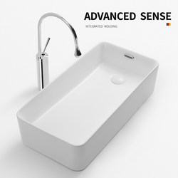 Countertop Basin with Side Drainage, Square Balcony Washing Machine Cabinet Side Drainage, Washbasin Side Left and Right Drainage, Household Basin