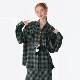 ziziFei autumn and winter retro design bow plaid thickened loose plaid shirt jacket for women
