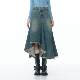 ziziFei American style irregular skirt mid-length high-waisted slim blue denim skirt for women
