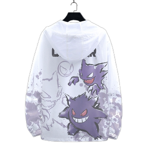 
Summer co-branded sunscreen men's ice silk thin and breathable skin clothing cartoon animation print hooded jacket trendy